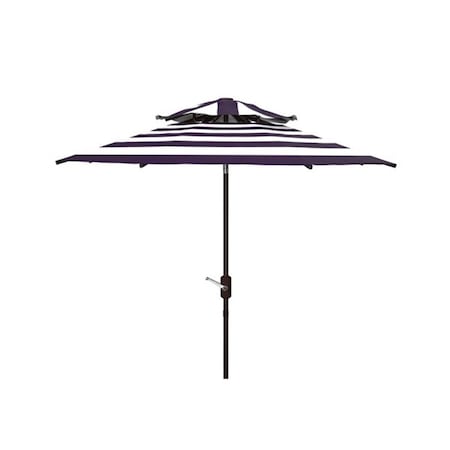 Safavieh 9 ft. Iris Fashion Doubletop Umbrella, Navy & White PAT8204B